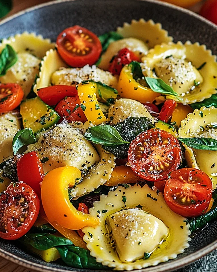 Bunte Ravioli-Gemüse-Pfanne
