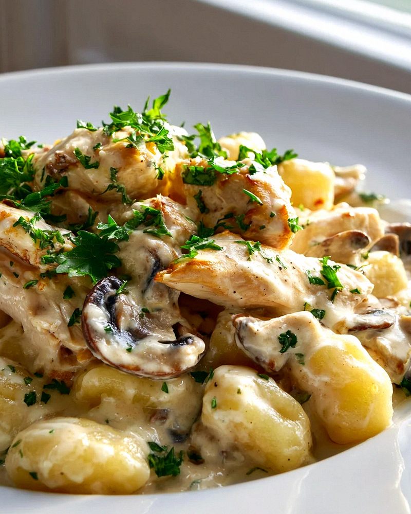 Cremige Gnocchi mit Hähnchen & Pilzen – Einfach lecker! – Schritt 1