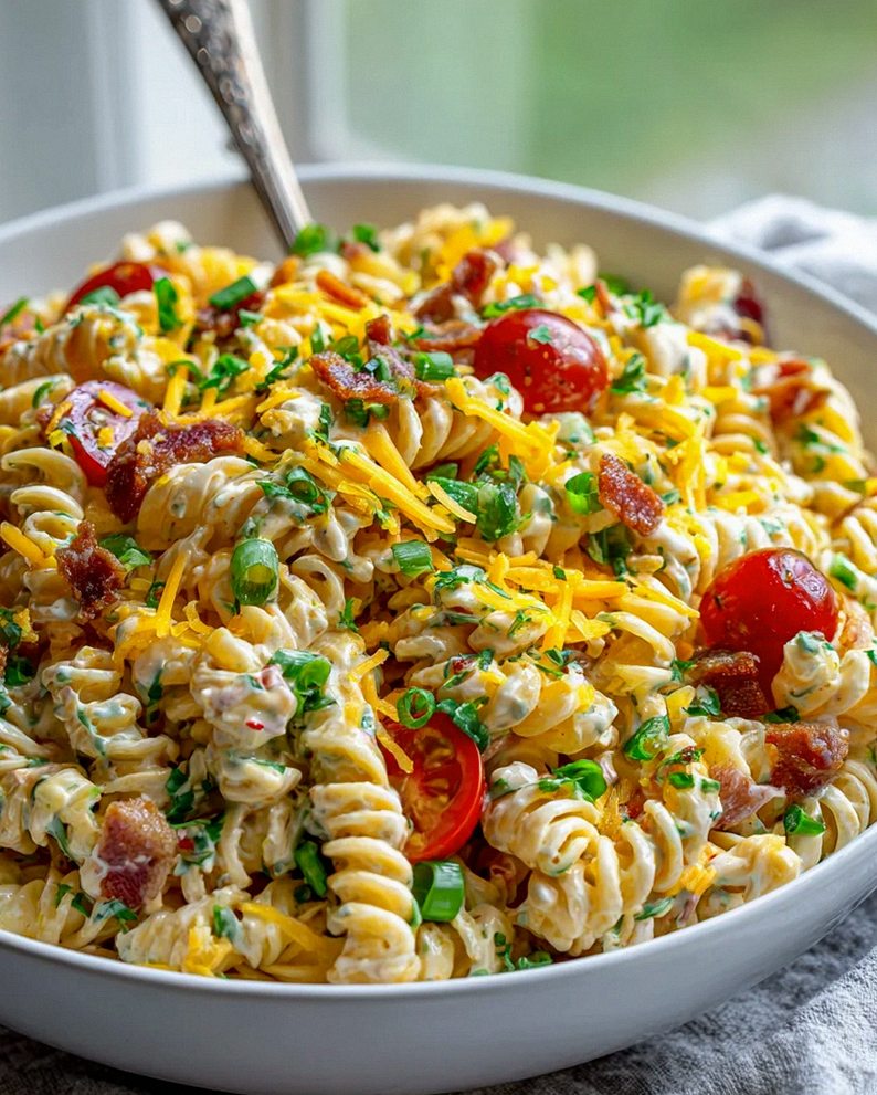 Cremiger Rindfleisch Putenspeck Cheddar Ranch Nudelsalat