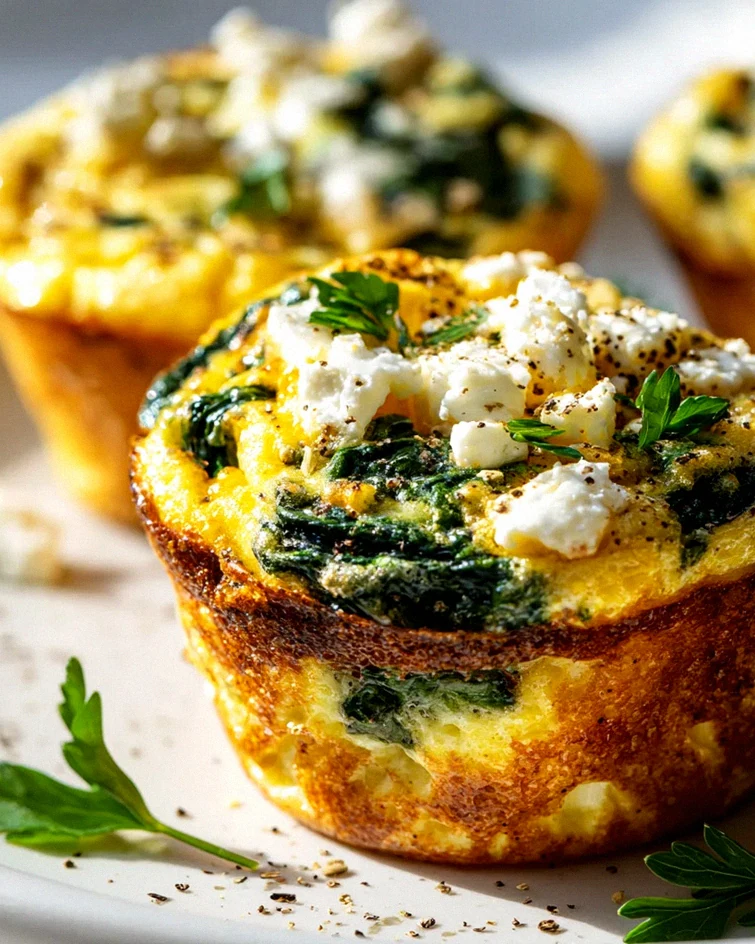 Delicious Spinach Feta Egg Muffins