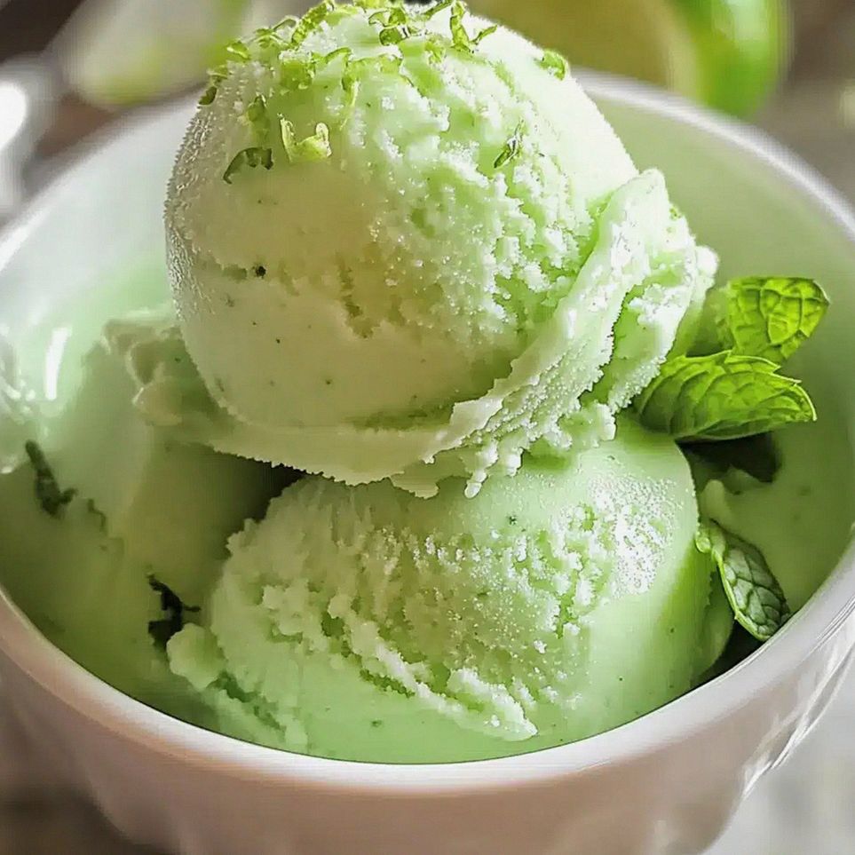 Erfrischender Limettensorbet für heiße Tage