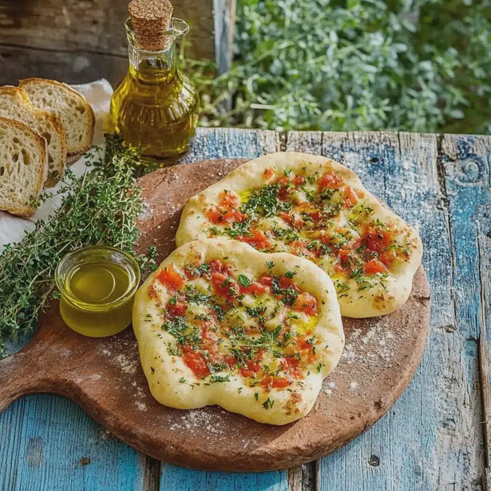 Fladenbrot mit Tomaten Knoblauchbutter selbst machen – Schritt 1