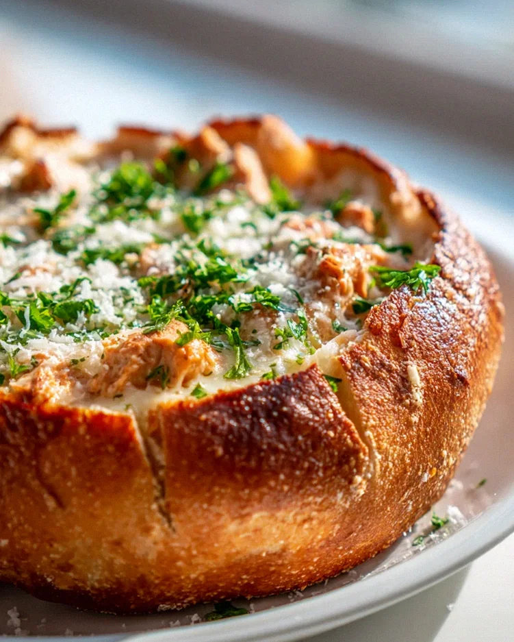 Garlic Bread Bowls with Creamy Chicken Alfredo – Schritt 2