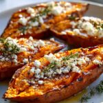 Gebackene Süßkartoffeln mit Honig & Feta – Schnell & lecker!