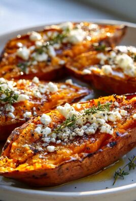 Gebackene Süßkartoffeln mit Honig & Feta – Schnell & lecker!