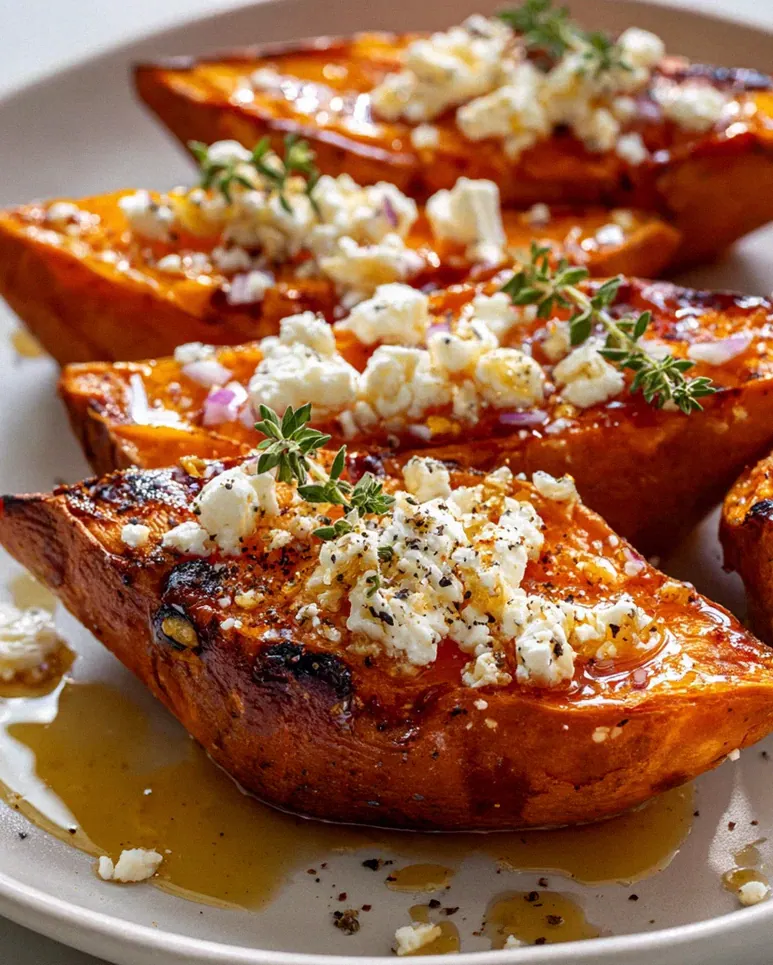Gebackene Süßkartoffeln mit Honig & Feta – Schnell & lecker! – Schritt 2