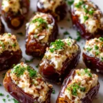Gefüllte Datteln mit Frischkäse und Mandeln