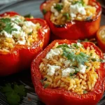 Gefüllte Ofenpaprika mit Reis und Feta
