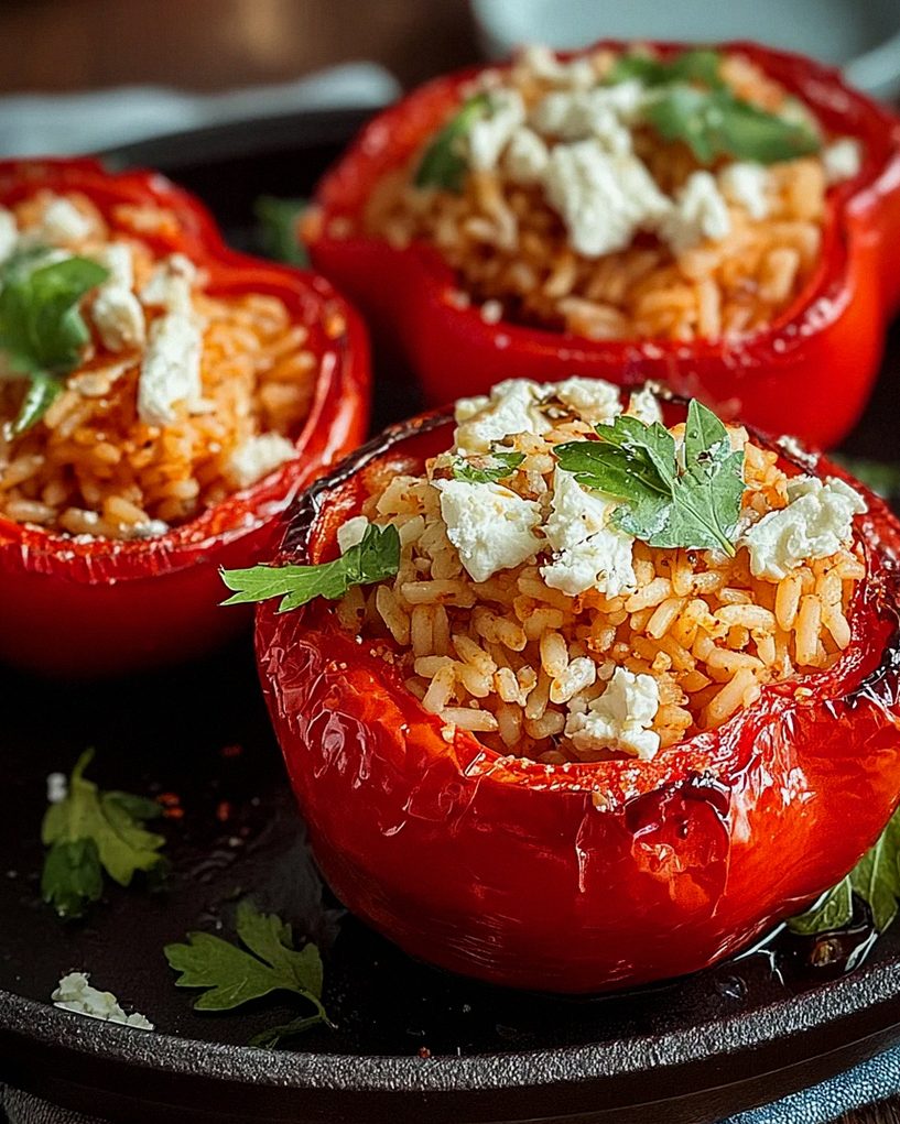 Gefüllte Ofenpaprika mit Reis und Feta – Schritt 2