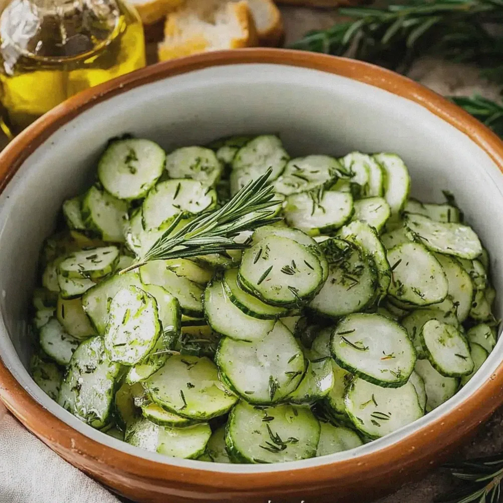 Gurkensalat mit Essig Öl
