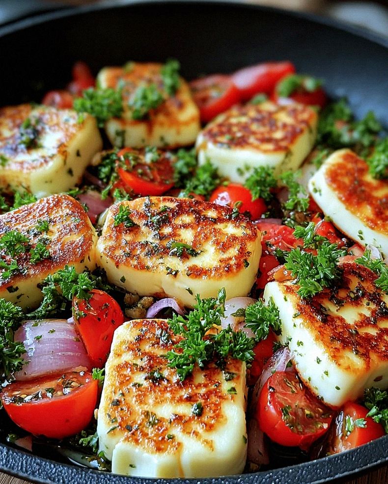 Knuspriger Halloumi aus der Pfanne – Schritt 1