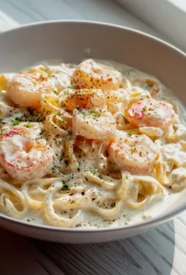 Köstliche Cremige Meeresfrüchte Fettuccine Pasta Bowl