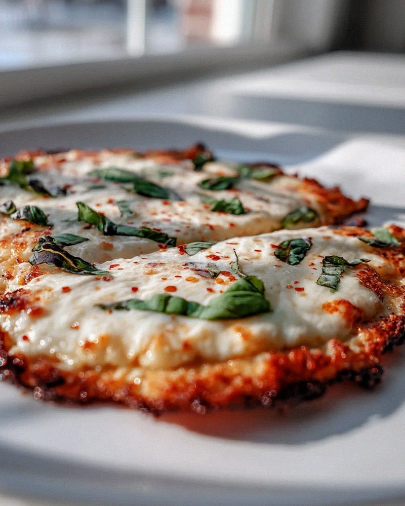 Köstliches Low Carb Blumenkohl-Pizza-Flatbread