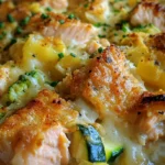 Lachsauflauf mit Gemüse