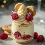 Leckere Vanillekipferl Dessert mit Himbeeren ohne Alkohol