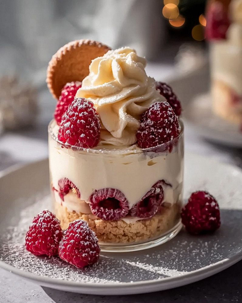 Leckere Vanillekipferl Dessert mit Himbeeren ohne Alkohol – Schritt 2