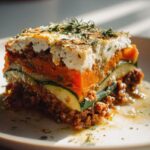 Low Carb Süßkartoffel Hack Auflauf mit Feta & Zucchini Rezept