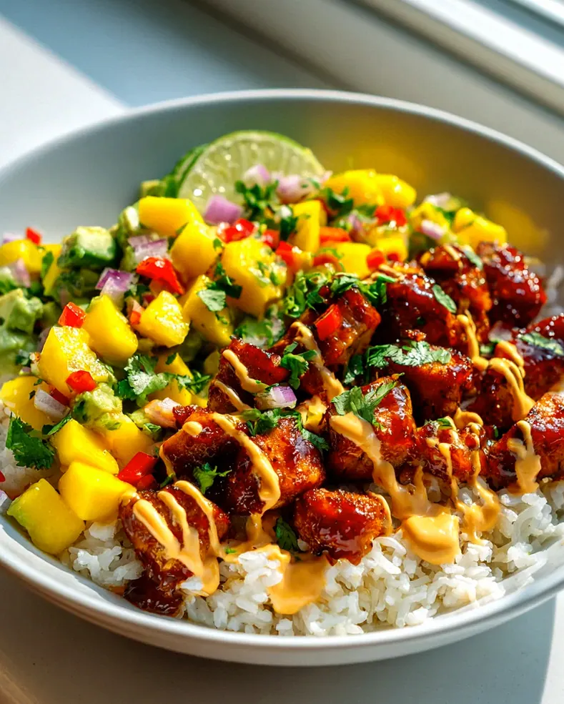 Maple Sriracha Hähnchen mit Kokosreis & Mango-Avocado-Salsa – Schritt 2
