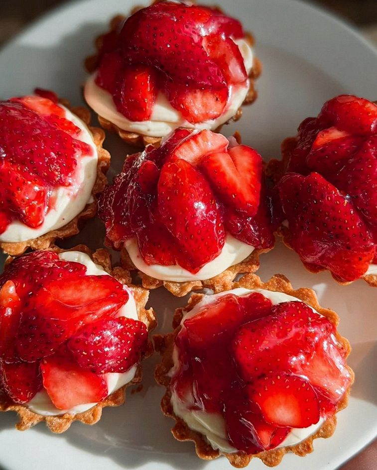 Mürbeteig Tartelettes mit Erdbeeren und Mascarponecreme