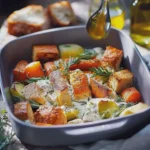 Ofengemüse mit Lachs und Kräuterquark zubereiten