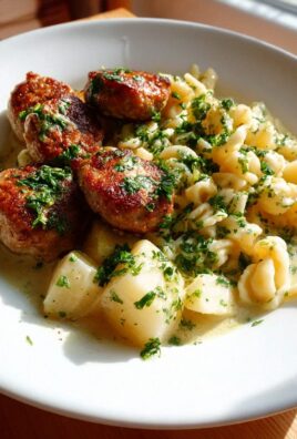 Omas Kohlrabigemüse mit Rinder-Frikadellen und Spätzle