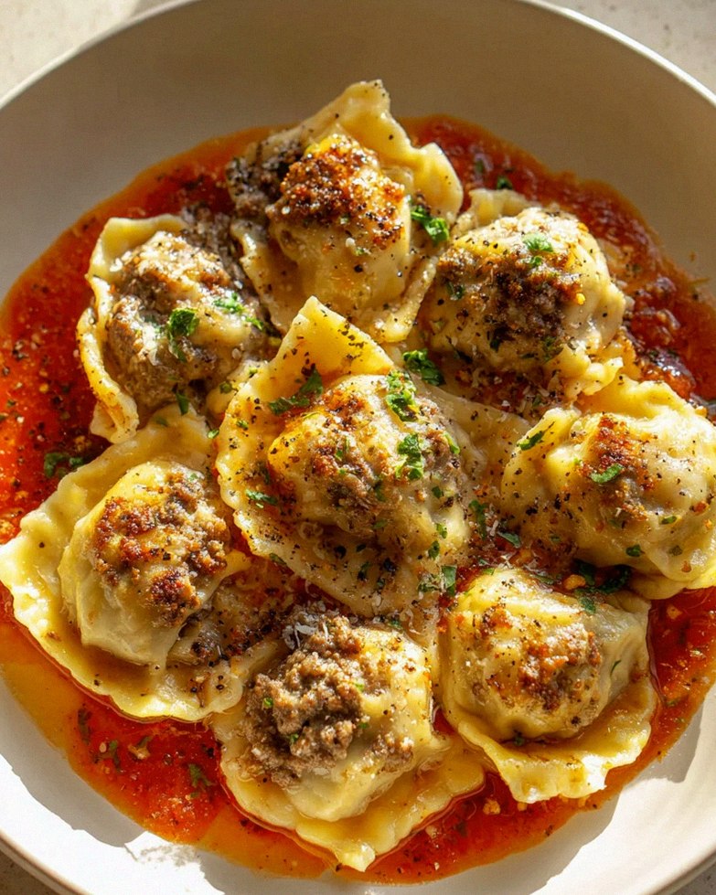 One Pan Hutterite Maultasche mit Tomaten-Kräutersauce Rezept – Schritt 1