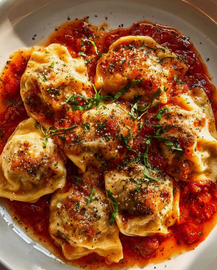 One Pan Hutterite Maultasche mit Tomaten-Kräutersauce Rezept – Schritt 2