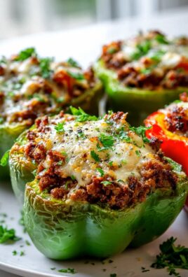 Saftige Paprika-Boote mit Hackfleisch