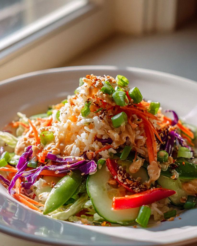 Schneller Knuspriger Reissalat mit Erdnuss-Sesam-Dressing – Schritt 1