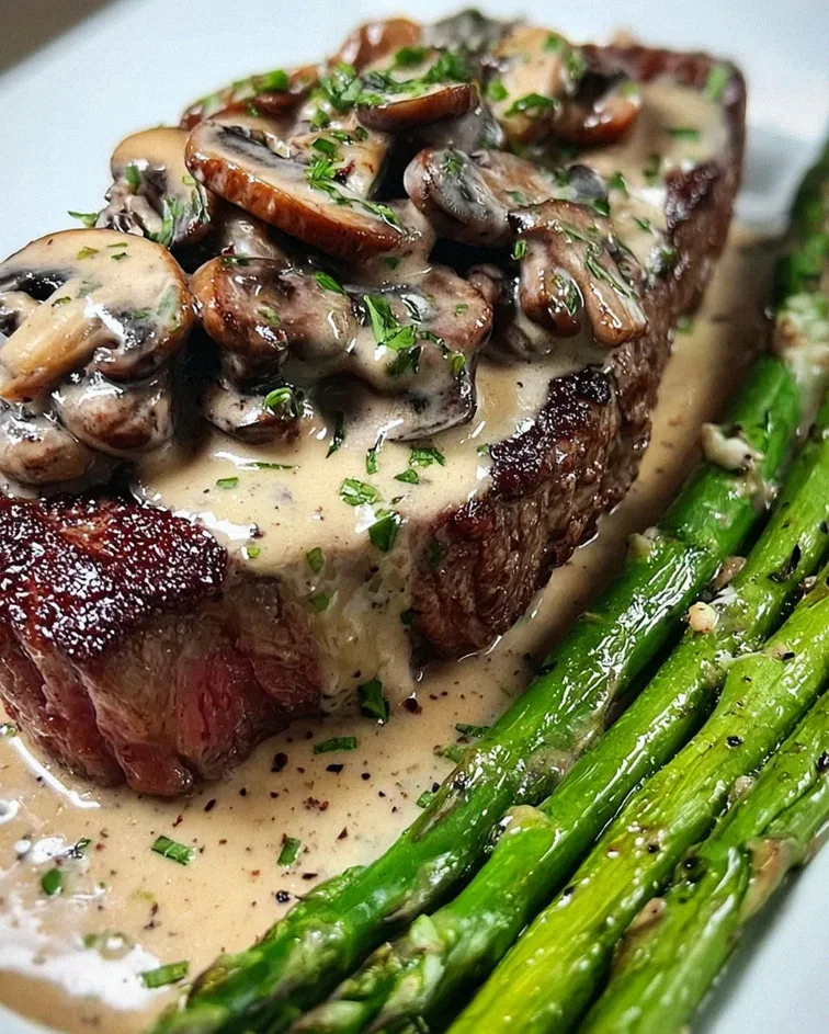 Steak mit cremiger Pilzsauce und Spargel genießen – Schritt 1