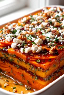 Süßkartoffel-Kürbis-Lasagne: Feta, Walnüsse, Cranberry-Honig