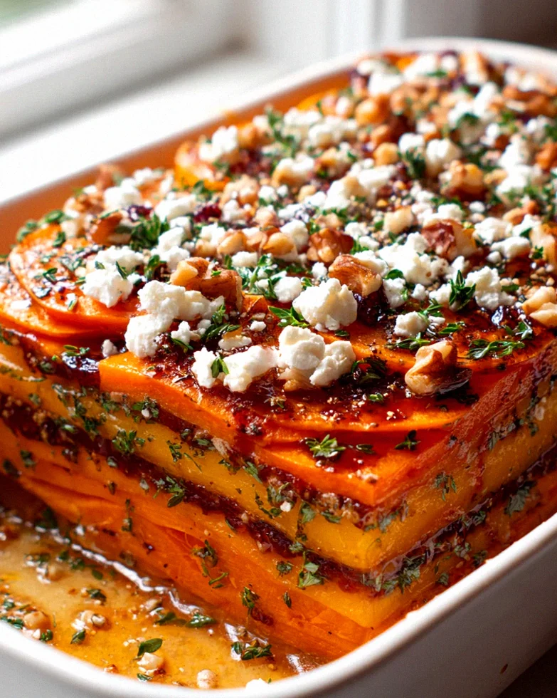 Süßkartoffel-Kürbis-Lasagne: Feta, Walnüsse, Cranberry-Honig – Schritt 1