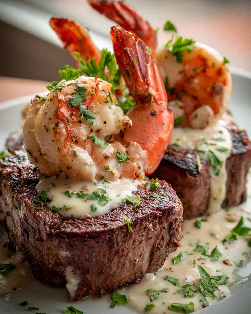 Surf & Turf mit cremiger Knoblauchsauce: Exklusiver Genuss