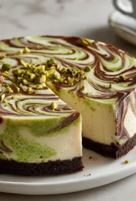 Verführerischer Pistazien-Swirl-Käsekuchen mit Schoko-Kruste