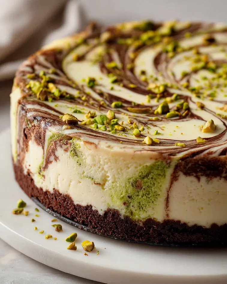 Verführerischer Pistazien-Swirl-Käsekuchen mit Schoko-Kruste – Schritt 2